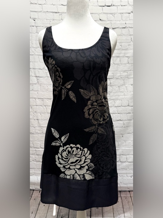 Express Dresses & Skirts - Express Black Tank Dress with Silver Floral Print